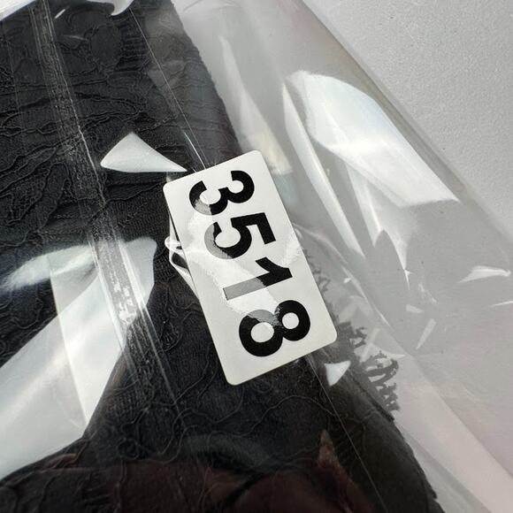 Garnet Hill Top Womens Large Black Lace 3/4 Sleeve Neutral Party Holiday Stretch - Picture 11 of 11